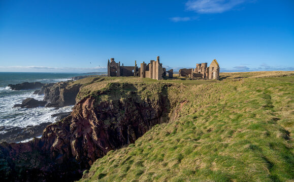 Slains Castle near Cruden Bay in Aberdeenshire, Scotland