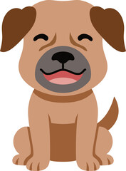 Cartoon character smiling dog for design.