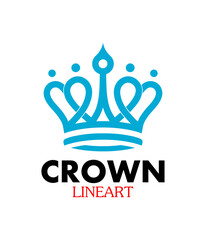 blue crown logo line art © mr.mmz