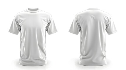Blank White T-Shirt Mockup on Clean,Crisp Background Ideal for Design and Print Showcasing