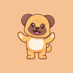 Vector illustration of cute dog cartoon