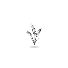 Obraz premium Wheat grain icon with shadow