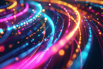 Shining neon motion design background, abstract KV main visual business PPT background