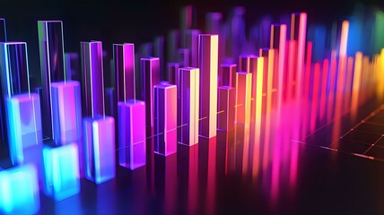 Neon Glow Graph: Futuristic Data Visualization in 3D