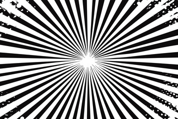 a black and white image of a sunburst