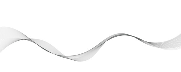 Abstract wave element for design. Digital frequency track equalizer. Stylized line art background. Vector illustration. Wave with lines created using blend tool. Curved wavy line, smooth stripe.