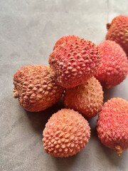 lychee fruit, red fruit, juicy tropical fruit, fruit with red skin