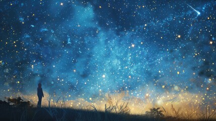 Starry sky-themed images depicting celestial events such as meteor showers, planetary conjunctions, and lunar eclipses, offering opportunities for stargazing and astronomical observation