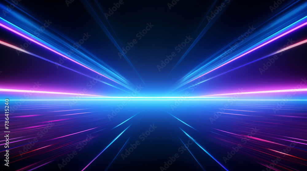 Canvas Prints lights and stripes moving fast on dark background, futuristic technology colorful background