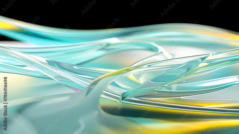Aufkleber interconnected digital landscape:futuristic 3d visualization of flowing data streams