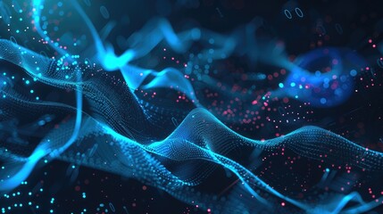 Digital background for AI technology, data, sound, graphics.