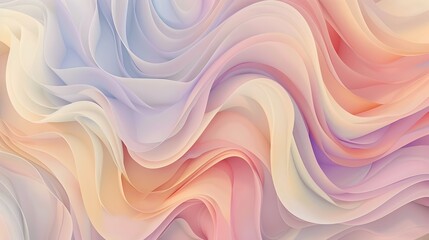 Gentle and Inviting Pastel Swirls:An Abstract Pattern of Flowing Curves and Smooth Gradients - obrazy, fototapety, plakaty