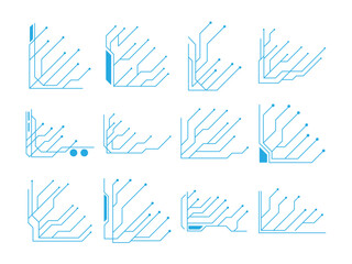 Fototapeta premium Blue Line Circuit Technology, Cyber Technology Background Set