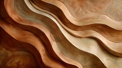 Smooth and Flowing Earthy Clay Landscape with Organic Curves and Tactile Textures - obrazy, fototapety, plakaty