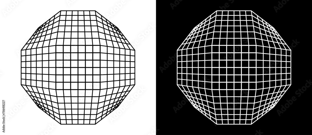 Poster Abstract wireframe vector with distorted edges like cyber  background.