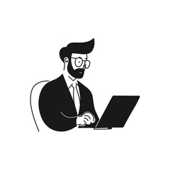 Accountant concept,Flat vector illustration isolated on white background