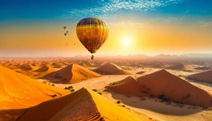 Hot Air Baloon over a desert