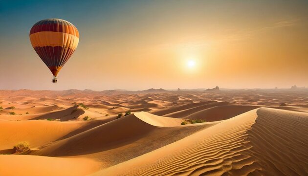 Hot Air Baloon over a desert