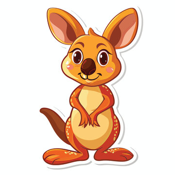 a sticker of a cartoon kangaroo