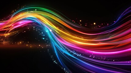 Fototapeta na wymiar Creative Rainbow Flare Display. Vibrant Light Streaks