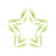 abstract green star shape isolated on transparent background for design elements.