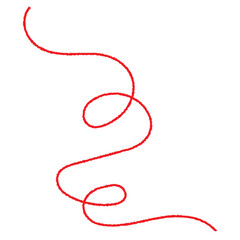 red thread isolated on white background