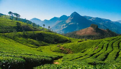 House boat in backwaters near palms at cloudy blue sky in munnar, Kerala, India