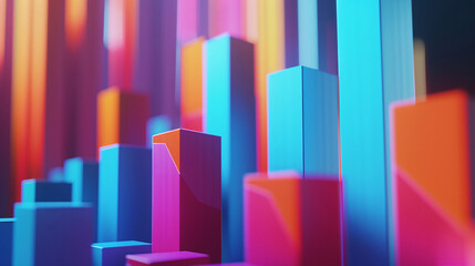 Fintech curve chart background, business data graph concept illustration