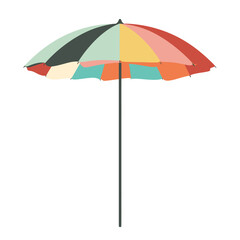 Fototapeta na wymiar a multicolored umbrella on a black stick