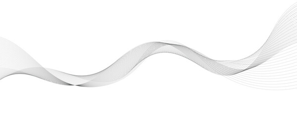 Abstract wave element for design. Digital frequency track equalizer. Stylized line art background. Vector illustration. Wave with lines created using blend tool. Curved wavy line, smooth stripe.