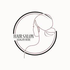 Hair logo design simple concept Premium Vector
