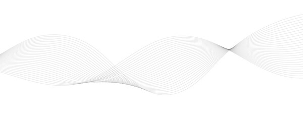 Abstract wave element for design. Digital frequency track equalizer. Stylized line art background. Vector illustration. Wave with lines created using blend tool. Curved wavy line, smooth stripe.