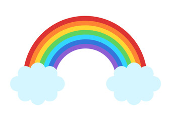 虹と雲のアイコンイラスト