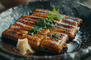 Scrumptious Grilled Eel Cuisine with Parsley and Spices