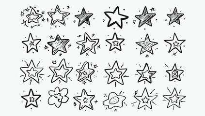 a black and white drawing of stars
