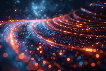 In a cutting-edge setting, futuristic visual enhancements showcase electric currents and data transmission.