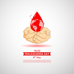 Vector illustration of World Thalassaemia Day social media feed template