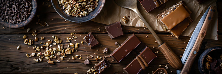 Captivating Preparation of Nutty Caramel and Chocolate Bar Recipe - An Irresistible Sweet Temptation