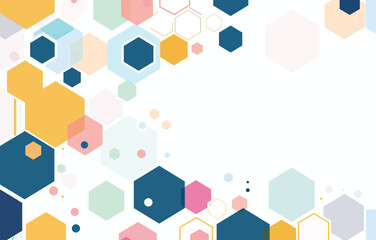 a colorful background with hexagonal shapes