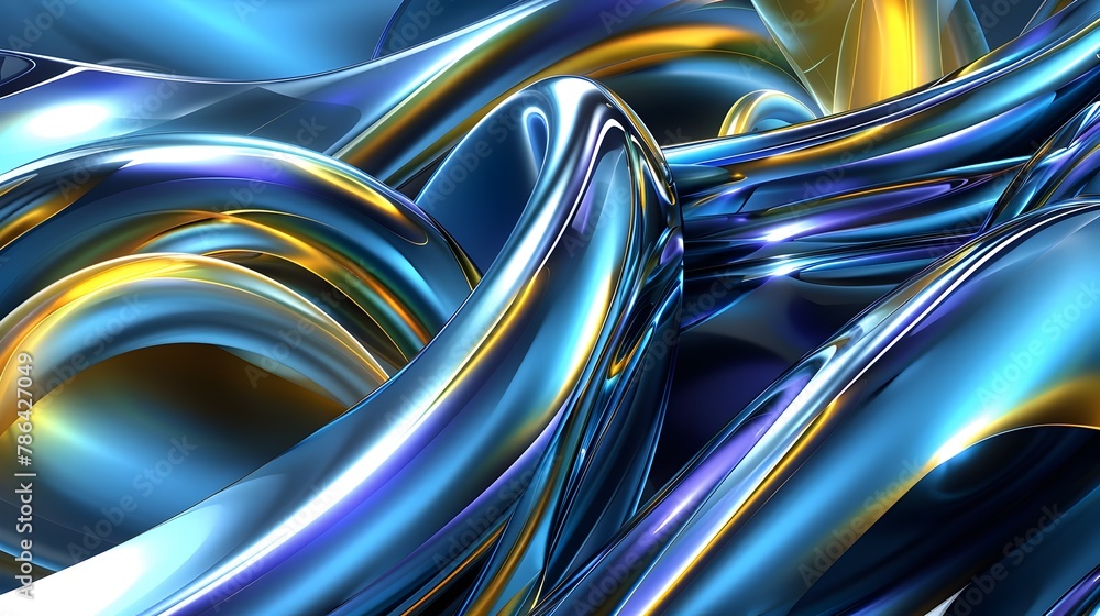 Poster captivating surreal 3d shapes floating in a mysterious digital void with glowing edges and a vibrant