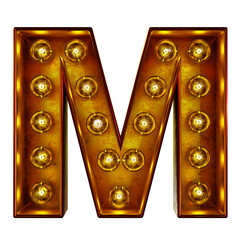 電球のアルファベット文字M。