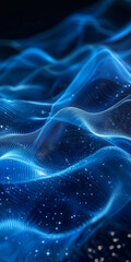 Abstract Blue Digital Wave Pattern Background