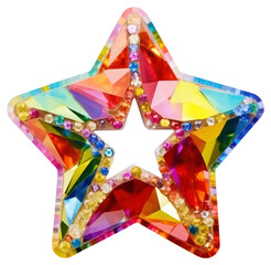 PNG  Rainbow star gemstone jewelry shape - obrazy, fototapety, plakaty