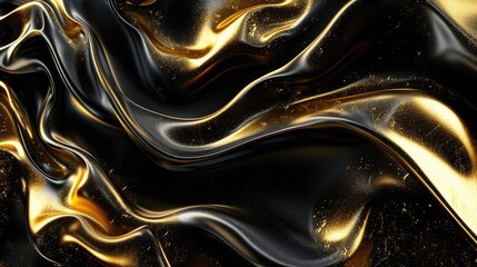 Ripple Effect: Glistening Black and Gold
