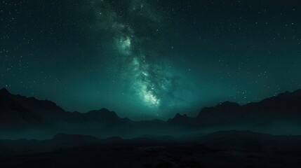 Cosmic Serenity: Milky Way in Emerald Hues
