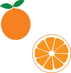 orange with leaves and lemon