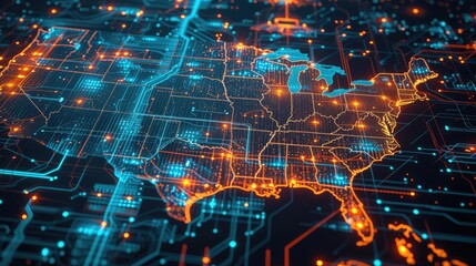 Digital Connectivity: Glowing Cities of the United States