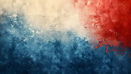 Red, white, and blue vintage grunge background with copyspace for July 4th or Memorial Day designs and promotions.