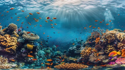 Fototapeta na wymiar A vibrant coral reef ecosystem beneath the sea