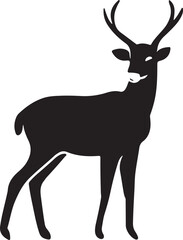 deer black silhouette vector design with white color background